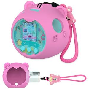 JCHPINE Silicone Cover Case for Punirunes Interactive Digital Toy, Protective Skin Sleeve for Punirunes Digital Pet Toys Squishy Characters Electronic Pets Accessories (Pink Case)