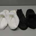 2 Pairs Winter Warm Replacement Fur pad, Removable and Washable,Warm and Cozy Shoe Liners for Indoor and Outdoor Use, Black and White, Size 8.5-9