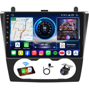 Upgrade 4Core+64GB Car Radio for Nissan Altima 2007-2012: Android 13 Stereo 9" IPS 1280 * 800 Touch Screen Wireless CarPlay Android Auto 5G WiFi Bluetooth 5.0 GPS 1080p Camera SWC FM (Manual A/C)