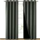 NICETOWN 100% Blackout Curtains 84 inches Long, Pair of Energy Smart & Noise Blocking Out Drapes for Baby Room Window, Thermal Insulated Guest Room Lined Window Dressing(Dark Mallard, 52 inches Wide)
