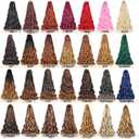 Boho French Curl Braiding Hair 22 Inch 8 Packs Box Braids Crochet Hair Extensions 75g/Pack Bouncy Loose Wavy Synthetic Pre Stretched Curl Braiding Hair for Black Women (22 Inch,8 Packs,P30/33)