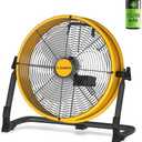 T-SUNUS 12" Battery Powered Floor Fan, 13200mAh Rechargeable Cordless | 1500 CFM High Velocity Airflow, Quiet Brushless Motor, 360° Tilt, For Camping Tent RV Garage & Blackout Power Outage