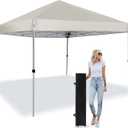Pop Up Canopy Tent 8X8 FT,Easy Set-up Sade,Instant Shelter w/Canopy Cover,4 Ropes,Adjustable Straight Leg Heights Canopies,Outdoor Patio Tents for Parties,Commercial,Silver White