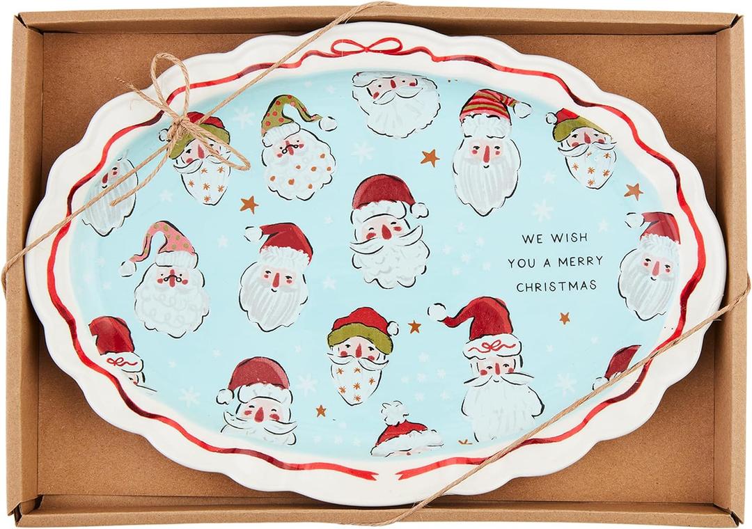 Mud Pie Santa Boxed Sentiment Plate; 6 3/4" x 9 3/4"