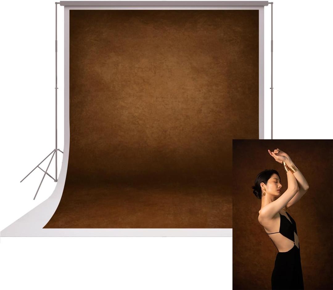 UrcTepics 8x10ft Brown Professional Portrait Backdrop Abstract Textured Backdrops for Photography Vintage Headshot Background