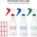 Uineko Plastic Spray Bottle (3 Pack, 24 Oz, 3 Colors) Heavy Duty All-Purpose Empty Spraying Leak Proof Mist Water Bottles for Cleaning Solutions Plants Essential Oils Hair Pet with Adjustable Nozzle