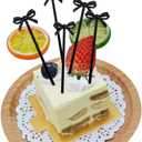 60 Pcs Black Cocktail Picks Black Bow Decor Fruit Fork Bow Drink Stirrers for Appetizers Decorative Halloween Holiday Party Food Drink Garnish Fruit Sticks