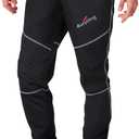 4ucycling Men's Mountain Bike Pants, Thermal Fleece Winter Cycling Windproof Running Pants for Cold Weather Riding Hiking, Small