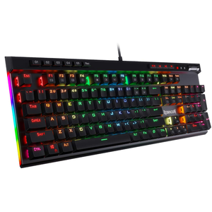 Redragon K580 VATA RGB LED Backlit Mechanical Gaming Keyboard with Macro Keys & Dedicated Media Controls, Hot-Swappable Socket, Onboard Macro Recording (Blue Switches)