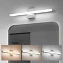Combuh 24Inch LED Bathroom Vanity Light Bar, Color Changing 3CCT Dimmable Shining Over Mirror Lighting Fixture, Indoor Wall Sconces Modern 14W Chrome