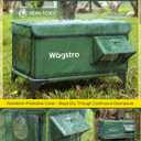 Heated Cat House for Outside, Insulated Weatherproof Heated Outdoor Cat House with Waterproof Eaves & Escape Door, Elevated Outdoor Cat Shelter for Feral Stray Cat (Green, 16.5"x13"x16.9")