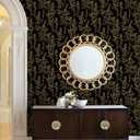 2 x Peel and Stick Wallpaper Black and Gold Wallpaper Dark Floral Contact Paper for Cabinets Bedroom Bathroom Vintage Wall Paper Removable Self Adhesive Shelf Liner Room Decor Vinyl 78"x17.3"