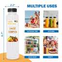Holotap 108 Pcs 16 OZ Disposable Juice Bottles with Caps Bulk, Empty Plastic Bottles with Black Tamper Evident Lids for Juicing, Protein Drinks and Other Beverage Drink Containers.