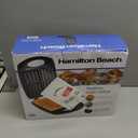 Hamilton Beach Non-Stick Belgian Waffle Maker with Indicator Lights, Makes 4 4" x 5" Mini Waffles, Hashbrowns or Keto Chaffles at Once, Compact Design for Easy Storage, Black & Stainless Steel (26020)