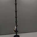 Pillar Candle Holder  Tall Decorative Candle Stand in Matte Metal with Modern Rustic Style - Sturdy Weighted Base for Fireplace Candle Display, Centerpiece & Home Decor Accents  35", Black