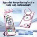 KPV for iPhone SE 2022/3rd/2020/2rd/8/7 Case,3in1/Compatible with MagSafe/with 2X Front Case Protection/Invisible Magnetic Ring Metal Stand/Shockproof Military-Grade Protection(V-Rose Gold,iPhone SE)