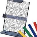 bositigo Knitting Pattern Holder with 6Pcs Replacement Colorful Magnets, Cross Stitch Supplies & Knitting Accessories, 13.78 x 8.27 Inch Chart Keeper for Crochet, Cross Stitch & Craft Patterns
