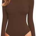 MANGOPOP Tank Top Body Suits Women Sexy Crew Neck Racerback Halter Ribbed Sleeveless Bodysuit for Women Medium