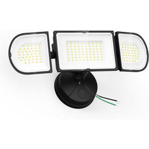 150W Flood Lights Outdoor Waterproof IP65, Exterior LED Floodlights with 3 Adjustable Heads, 15000LM Super Bright Security Lights Fixture, Outside Lights for House, Backyard (Black)