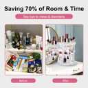 V-HANVER 360 Rotating Makeup Organizer Perfume Organizer Clear Cosmetic Storage Display Case Large Capacity Acrylic Beauty Holder Adjustable Partition Height for Bedroom Dresser or Bathroom Vanity