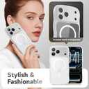 for iPhone 17 Pro Case for Women Girls,Compatible with MagSafe,Camera Control,Full Camera Protection, Cute Wave Magnetic Phone Case for iPhone 17 Pro,Frosted Clear