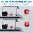 300A Waterproof Battery Disconnect Switch 12V-48V, On/Off Kill Switch for Marine, RV, Car, Boat, Truck, ATV, UTV, Ignition Protected with Cable