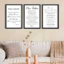 FZMHASLWW Bible Verse Scripture Wall Decor Art 24"16" Inspirational Quotes Set of 3 Christian Sign Wood Framed Wall Hanging (Black