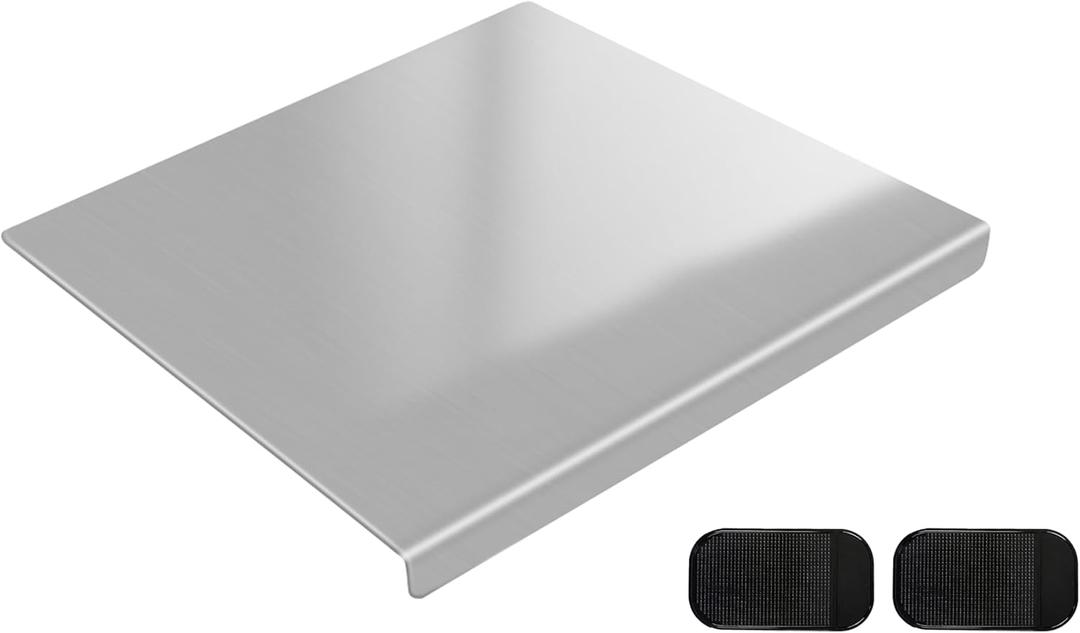 304 Stainless Steel Cutting Board with 2 Pack NonSlip Mats, Yoposeo Heavy Duty Baking Cutting Chopping Boards for Kitchen, Meat, Fruits, Vegetables, Bread and Baking (11.8" X 11.8"/ 30 X 30cm)