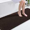 OLANLY Bathroom Rugs 70"x24", Extra Soft Absorbent Chenille Bath Rugs, Rubber Backing Quick Dry, Machine Washable Bath Mats for Bathroom Floor, Tub and Shower, Home Decor Accessories, Brown