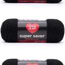 Red Heart Super Saver Metallic Black Yarn - 3 Pack of 5oz/142g - Acrylic - 4 Medium (Worsted) - 255 Yards - Knitting/Crochet