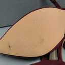 Women's Closed Toe Pumps 3-Inch Chunky Heels Pumps Ankle Strap Dress Wedding Shoes (8, Burgundy Su)