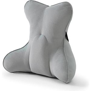 Lumbar Back Pillow (Pat. Pend), Supportive Back Cushion for Bed, Couch & Recliner, Ergonomic Lumbar Pillow with Customizable Firmness for Lower Back Pain Relief, Zinc Gray, 17.7"
