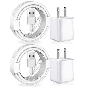 Compatible with iPhone Charger, 2Pack Lightning Cable Charging Cords & Fast Quick USB Wall Charger Travel Block Plug Adapter Compatible with iPhone 14/13/12/11 Pro Max/11 Plus/X/XS MAX/XR