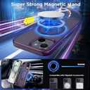 CACOE Magnetic Case for iPhone 15 6.1 inch with 360 Rotatable Ring Stand, Compatible with MagSafe Car Phone Mount, iPhone 15 Cases Cover Phone Holder for Desk Meeting/Videos Dark Purple