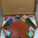 Wooden Chinese Checkers Board Game Set, 13.5 Inch Classic Strategy Game with 72 Acrylic Marbles, 6 Solid Colors with Spare Pieces, Family Tabletop Game for Adults, 2–6 Players