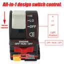 Handlebar Headlight Hi/Lo Beam Light Kill Stop Switch Compatible for Polaris ATV ATP Magnum Scrambler Sportsman Trail Boss Xpedition Xplorer 325 330 400 425 500 600 700 800 4010560 4010591