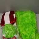 DJKFAEK Green Monster Santa Claus Costumes for Men,Christmas Furry Santa Claus Costume Include Mask for Halloween Cosplay (3XL)