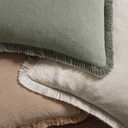MIULEE Decorative Throw Pillow Covers Neutral Linen Fringe Throw Pillows Euro Shams Set of 2 Natural Beige Boho Farmhouse Cushion Covers for Couch Sofa Bed Living Room Spring Home Decor 26x26 Inch