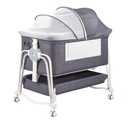 suihuooo 4 in 1 Bedside Bassinet for Baby, Bassinets Bedside Sleeper with Lockable Wheels, Storage, Mosquito Net and Matress Included, 7 Level Adjustable Bassinet for Baby Newborn(Gray)