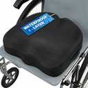 YOUFI Ergonomic Memory Foam Wheelchair Seat Cushion with Waterproof Layer | Soft Support for Sciatica, Hip & Low Back Pain Relief, Removable Cover, Pressure Relief Chair Cushion, Black