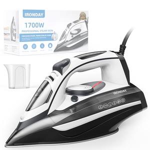 IRONDAY Steam Iron for Clothes 20s Fast Heat-up,1700W Iron with 14.07oz Large Water Tank,Non-Stick Ceramic Soleplate, Anti-Drip, Auto-Off, Burst Steam, Self-Cleaning