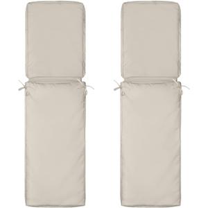 2 Pcs Out Door Chaise Lounge Cushions Covers, 72 x 21 x 3 Inch Chair Cushion Replacement Cover, Waterproof Chaise Cushion No-Slip Cover with Zipper Ties (Cream)