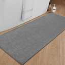 chakme Bathroom Rugs Mat 59x25, Ultra Thin Non Slip Bath Mat Large Quick Dry Absorbent Bath Mat for Bathroom Floor, (Dark Grey, 59"x25") (2' x 4'11" (Rectangular))