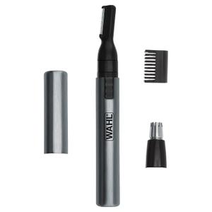 Wahl Micro Groomsman Battery Personal Trimmer for Hygienic Grooming with Rinseable, Interchangeable Heads for Eyebrows, Neckline, Nose, Ears, & Other Detailing - 05640-600 (4 Piece Set)