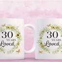 30 Years Loved Birthday Coffee Mugs, 30th Birthday Gifts For Women 11 oz, 30 Year Old Birthday Gifts For Women, 1995 Present Gift Ideas For Wife, Mom, Grandma, Mother Cups (30)