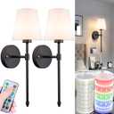 Battery Operated Wall Sconces Set Of 2, Wireless Battery Wall Light With 10000mAh RGB Rechargeable Magnetic Bulb, Rechargeable Wall Sconce With Remote Control For Bedroom, No Electrician Required