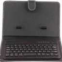 Wireless Bluetooth Keyboard, PU Leather Case with Holder Stand for iOS/Android Phones Rechargeable USB Cable Universal Removeable Keyboard (Black)