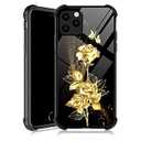 3 x 
DJSOK Compatible with iPhone 13 Pro Case，Design Pattern Back Bumper Anti Scratch Reinforced Corners Soft TPU Caver, Cases for Men Women-Golden Butterfly Rose Flower