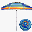 AMMSUN 8 Feet Large Beach Umbrella with Sand Anchor Heavy Duty High Wind Portable Outdoor Umbrellas UV 50+ Protection Air Vent Tilt Patio Garden Pool