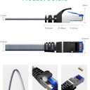 BUSOHE Cat 8 Ethernet Cable 50 ft, Nylon Braided High Speed Heavy Duty Network LAN Patch Cord, 40Gbps 2000Mhz SFTP Shielded RJ45 Flat Internet Cable for TV/PC/Router, in Wall, Indoor, Outdoor
